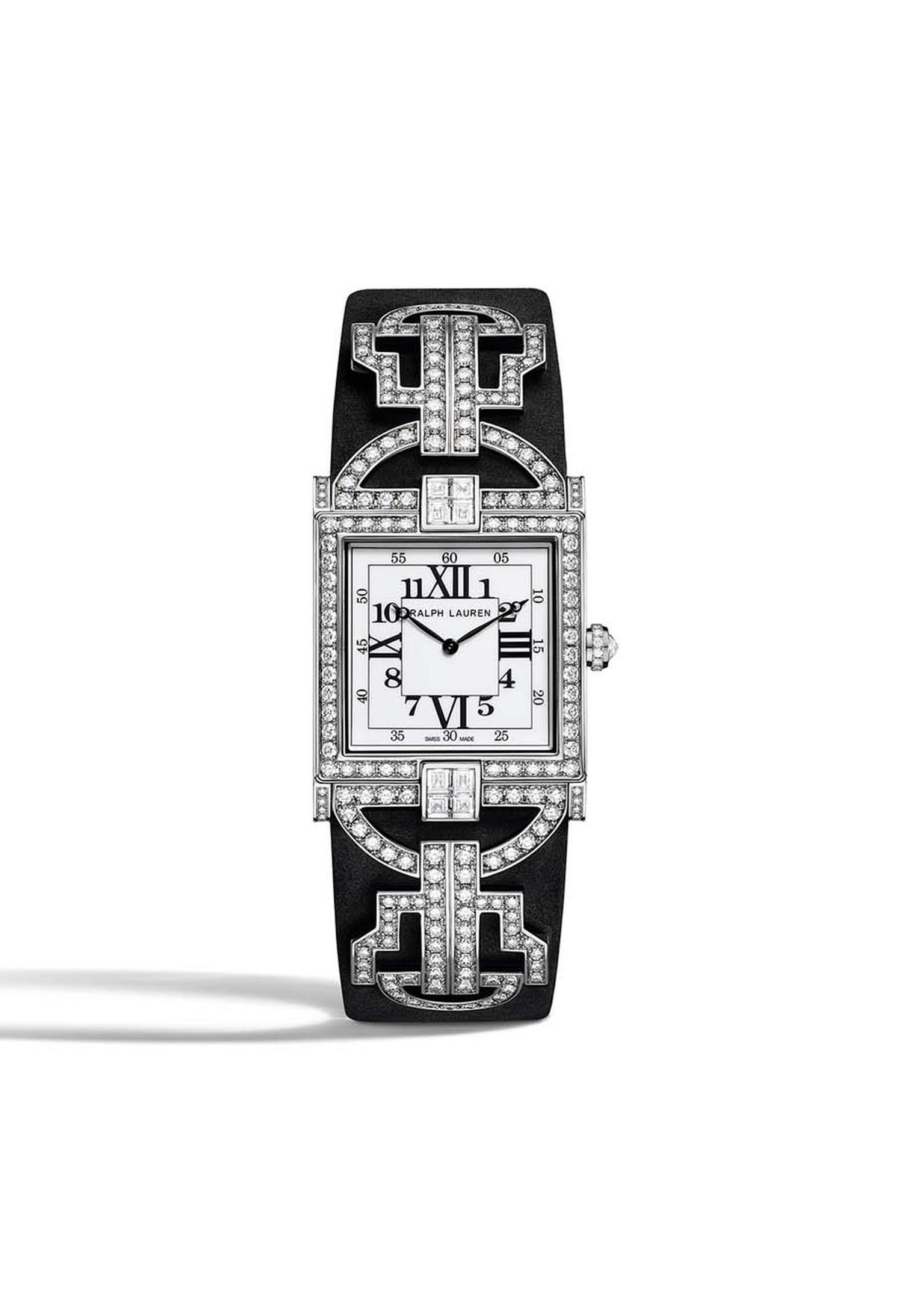 Ralph Lauren 867 Timepiece with a black suede strap