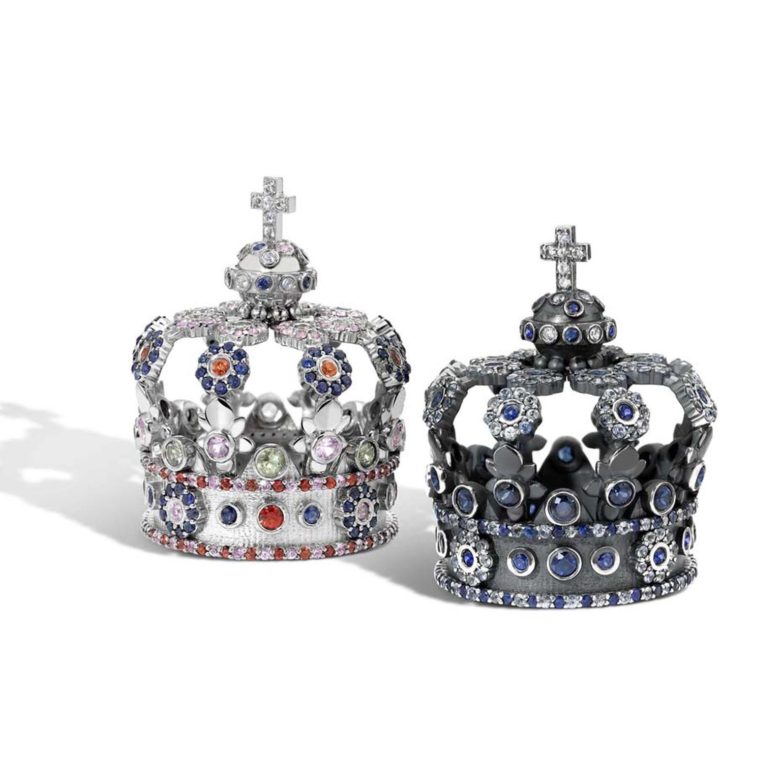 Powder Hill designer and owner Nicola Pulvertaft creates sapphire crowns for White Cube artist Raqib Shaw