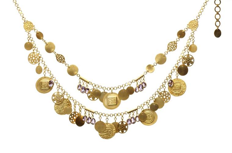 Azza Fahmy for Matthew Williamson Layered Coins necklace from the Spring/Summer 2014 collection