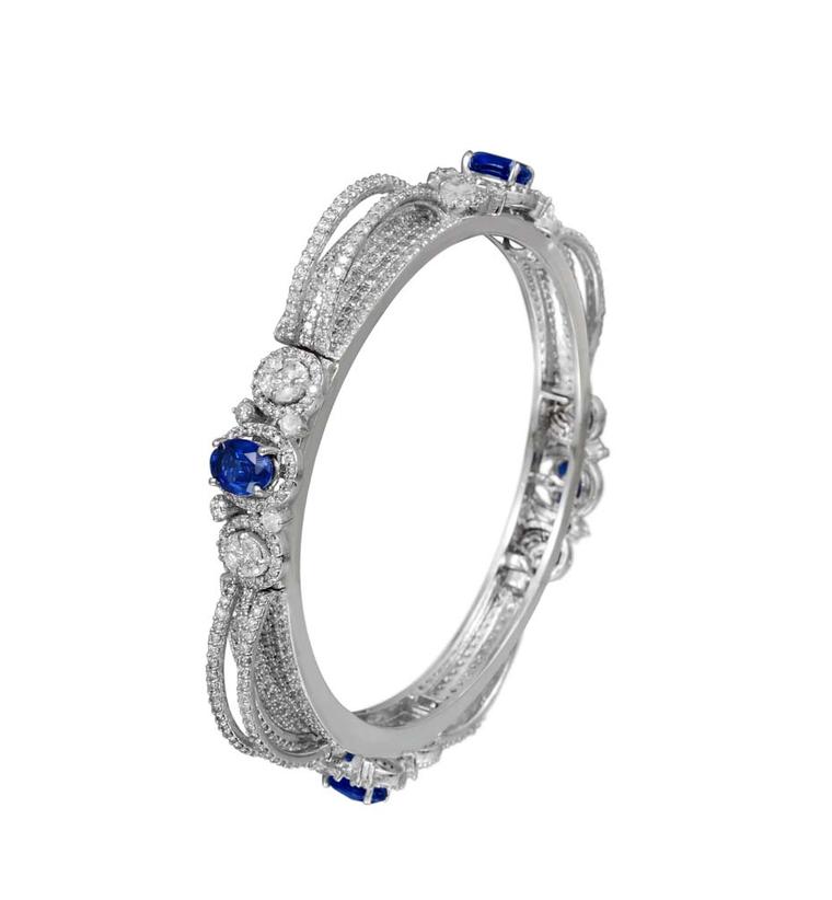 Varuna D Jani Vow collection bangle featuring diamonds and sapphires