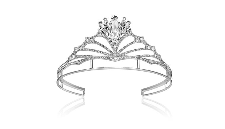The Stephen Webster Fly By Night tiara sparkes with thousands of Swarovski crystals