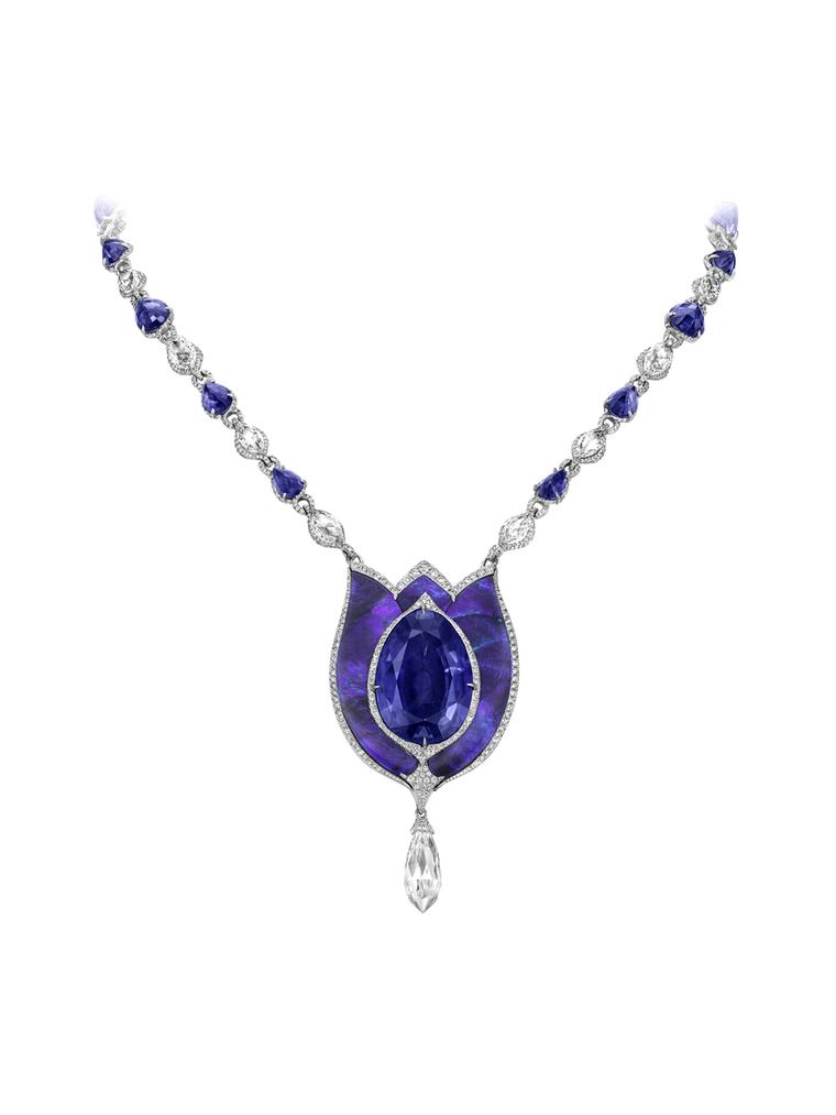 Boghossian 41.75ct sapphire inlaid into opal necklace