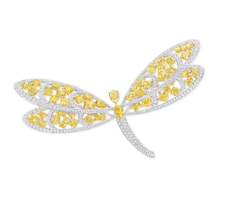 Graff white and yellow diamond butterfly brooch.