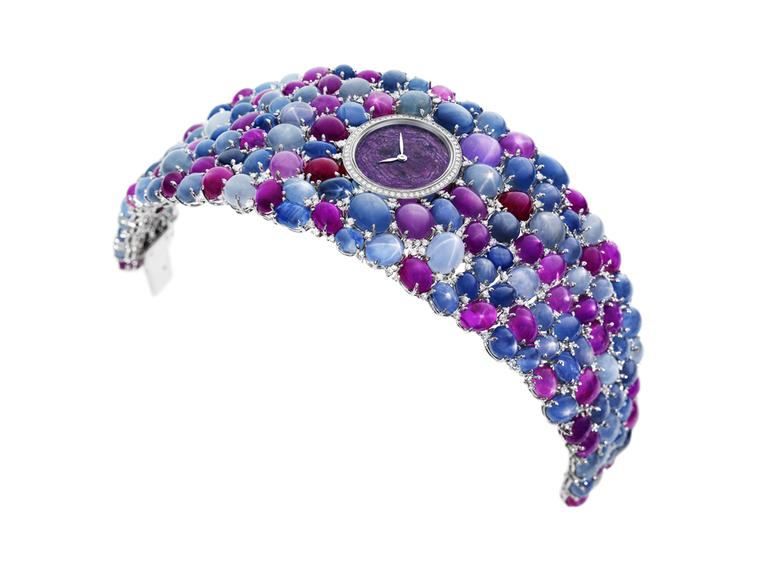DeLaneau's Grace Stars jewellery watch is set with 118 star-cut rubies and sapphires as well as 276 diamonds