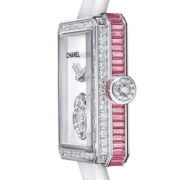 Baselworld 2014 watch review: the new Chanel Premiere Flying Tourbillon watch with pink sapphires