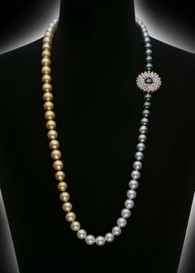 Mikimoto's Sun & Clouds pearl necklace will be revealed exclusively at Baselworld 2014 with a pair of matching Sun & Clouds earrings