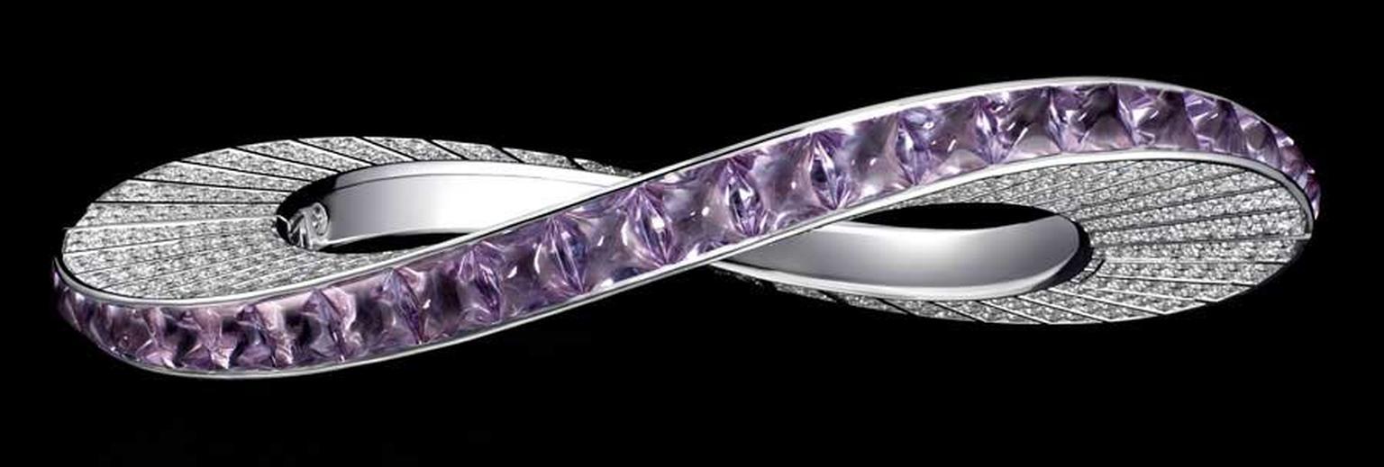 Cartier Biennale white gold Bracelet featuring lavender amethyst and diamonds. Image by: Vincent Wulveryck © Cartier 2012