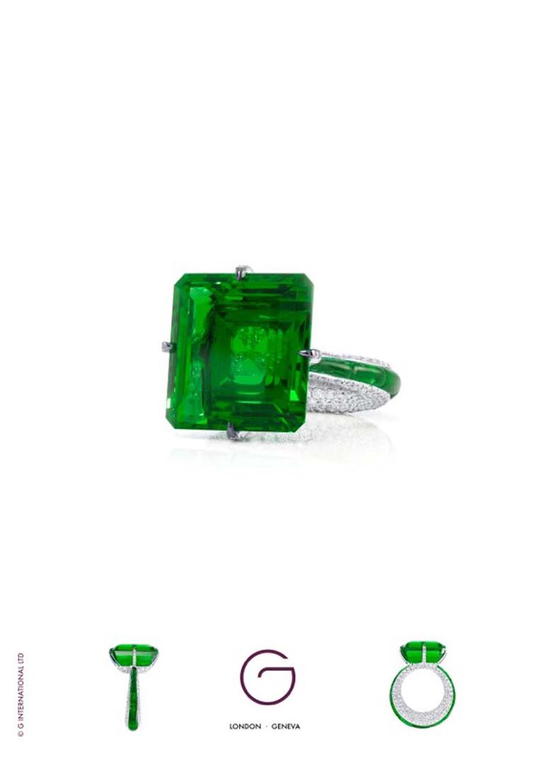 Dromoland Castle, paired with Glenn Spiro’s 23.05ct emerald and diamond ring (£POA at ginternational.co.uk)