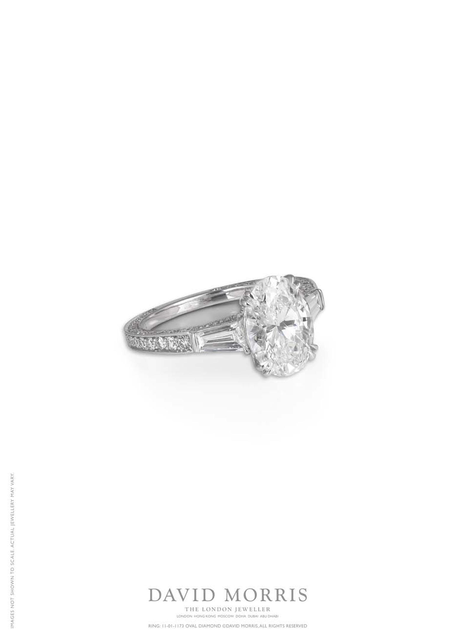 301170 events service, paired with David Morris’ oval and baguette-cut diamond ring (£45,000 at davidmorris.com).