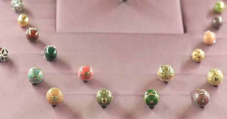 The Fabergé egg pendants available at the 'Egg Bar' at Harrods can be personalised on the spot with your own message