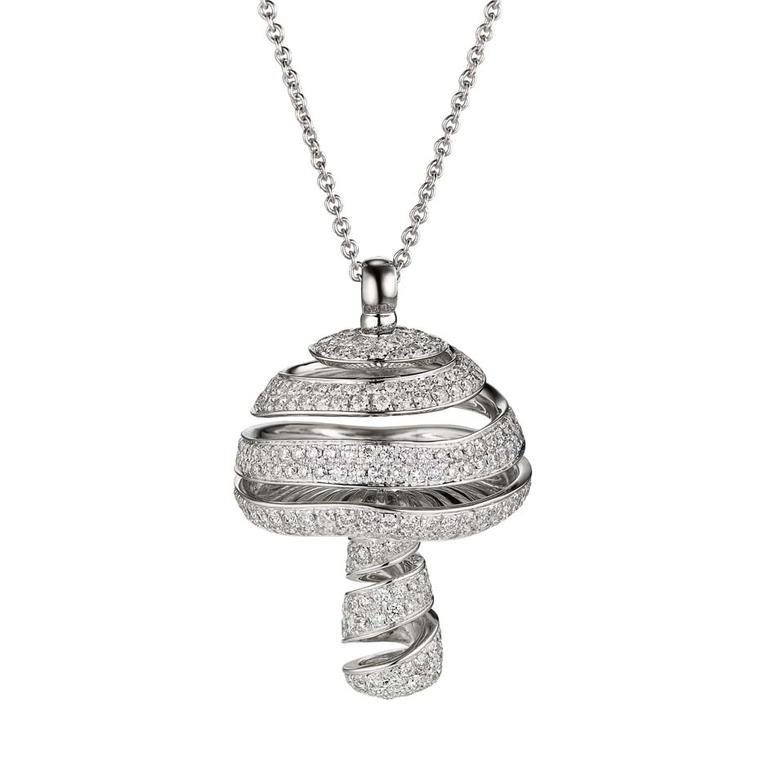 One of three jewels that can be hidden in your Shawish Easter Surprise: the Shawish Fancy Diamond Magic Mushroom pendant in white gold, set with 377 diamonds