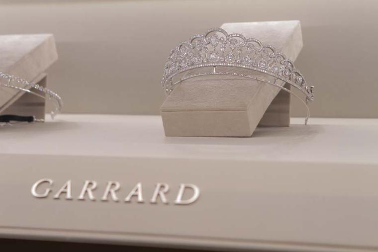 Garrard’s new diamond tiara, shown for the first time at Baselworld 2014, can be transformed into a necklace and earrings