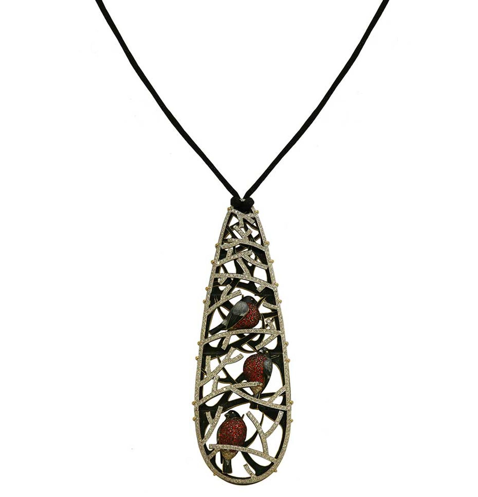 Ilgiz F's "Bullfinches" pendant, which earned the Russian jeweller the title of "Champion of the Champions" at the 2011 International Jewellery Design Excellence Awards in Hong Kong