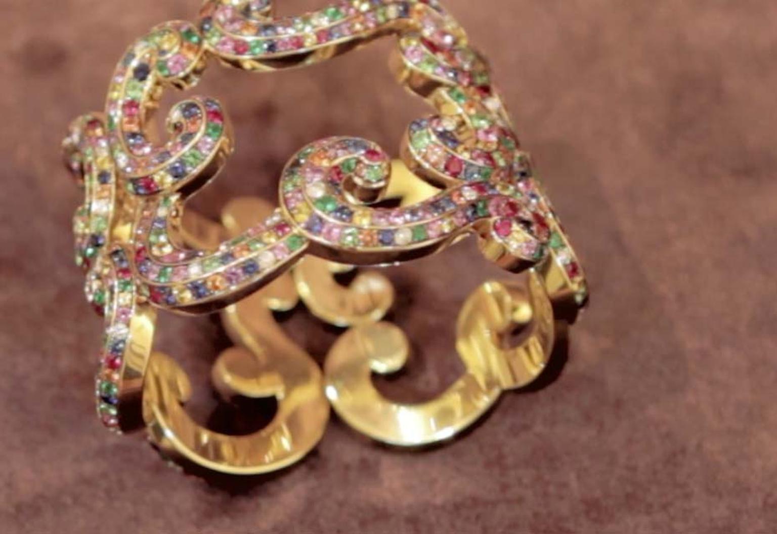 Fabergé's elegantly mismatched bracelet of coloured stones.