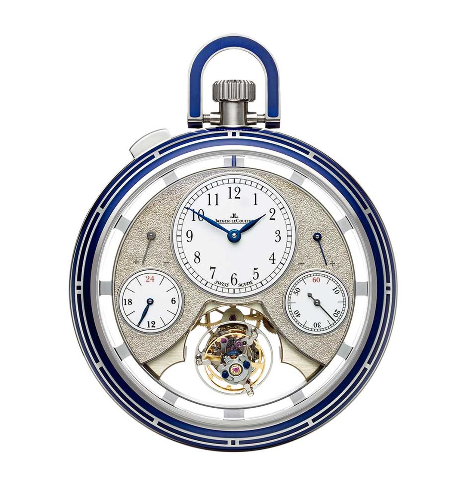 Jaeger-LeCoultre Duomètre Sphérotourbillon pocket watch is the first one to include a  spherical tourbillon.