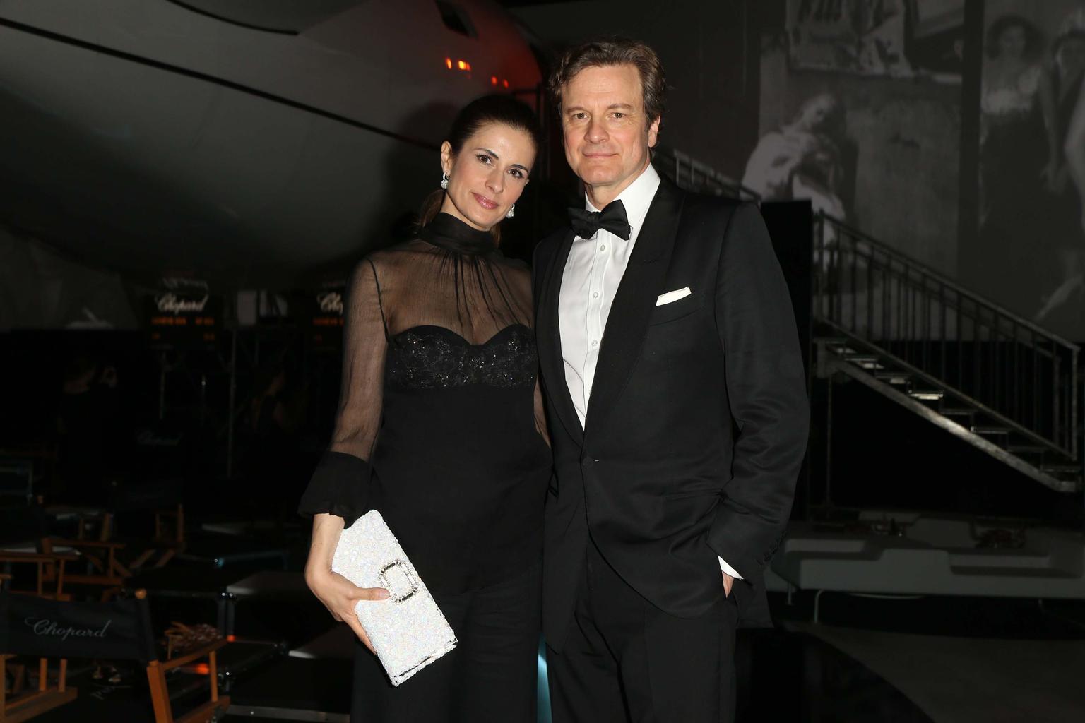 Livia Firth, who continues to collaborate with Chopard on its ethical Green Carpet Collection of jewels, attended the Backstage party with husband Colin