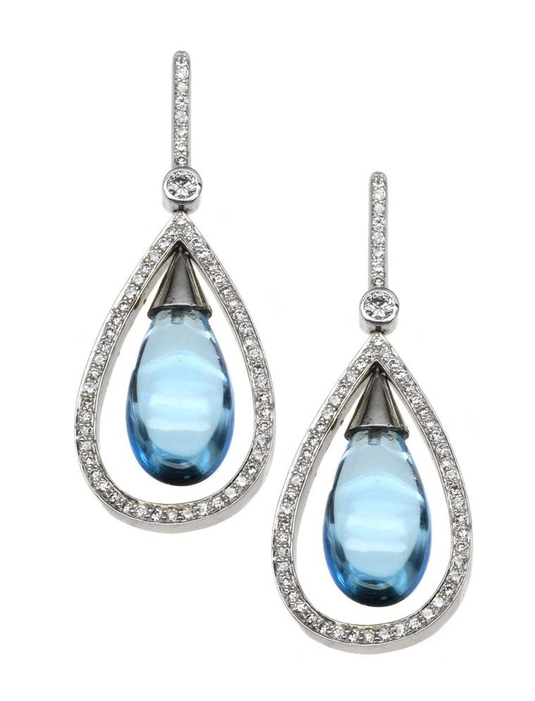 Kevin Charles earrings in white gold with blue topaz and diamonds (£5,250)