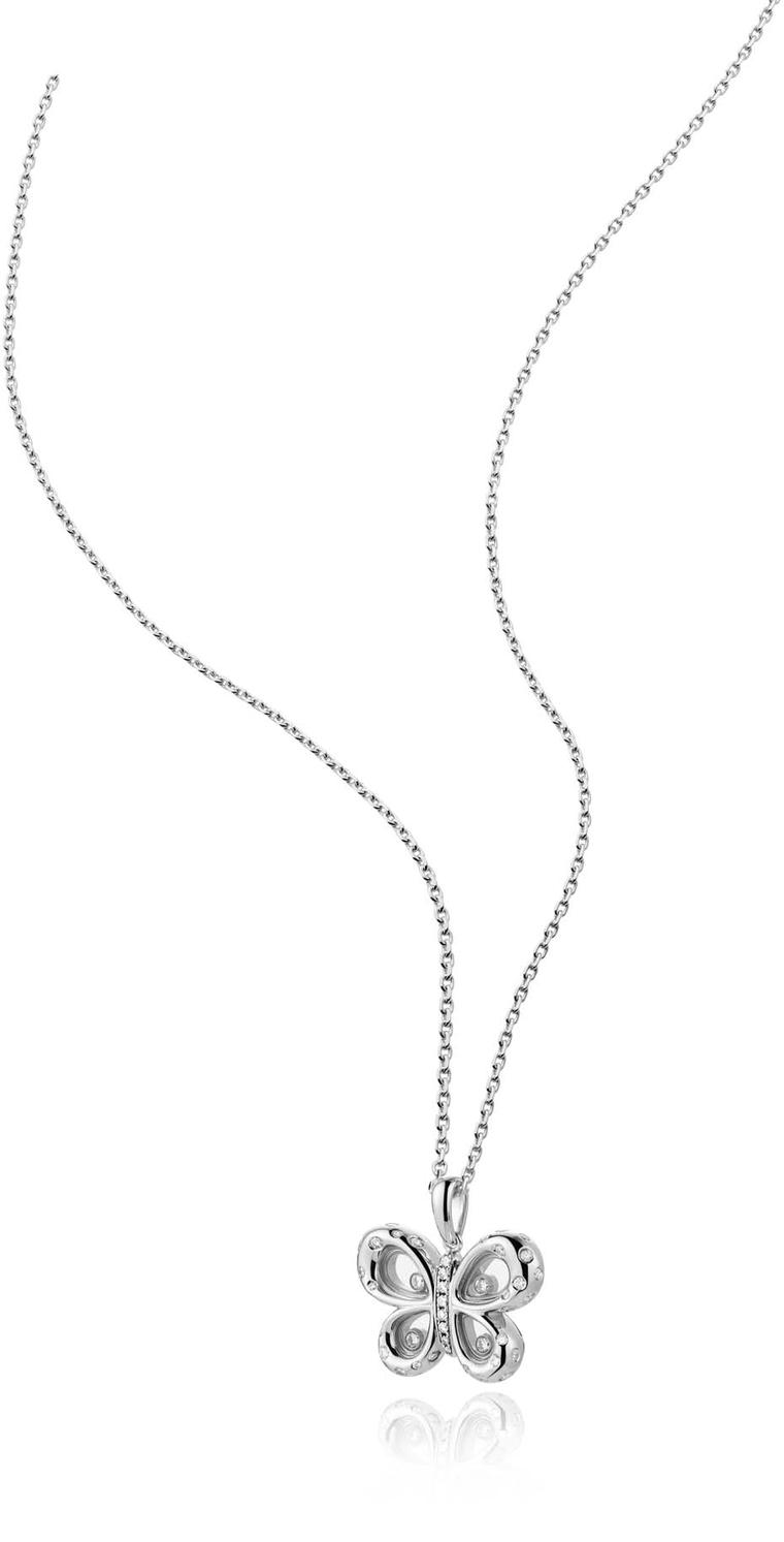 Chopard Happy Diamonds Butterflies necklace in white gold and diamonds