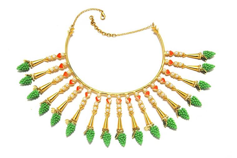 Manish Arora for Amrapali Naho enamelled necklace with Swarovski pearl beads.