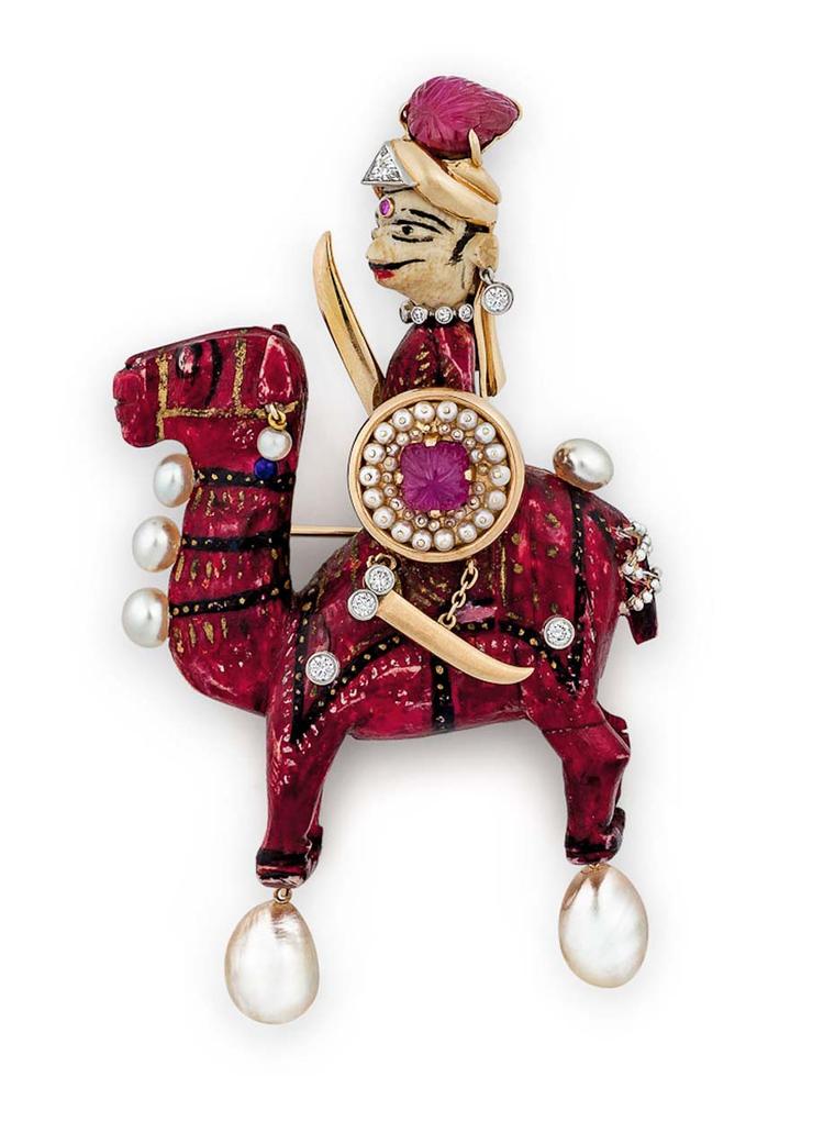 Warrior on Camel brooch by Verdura, once owned by Doris Duke, available at Steven Fox's Connecticut boutique.