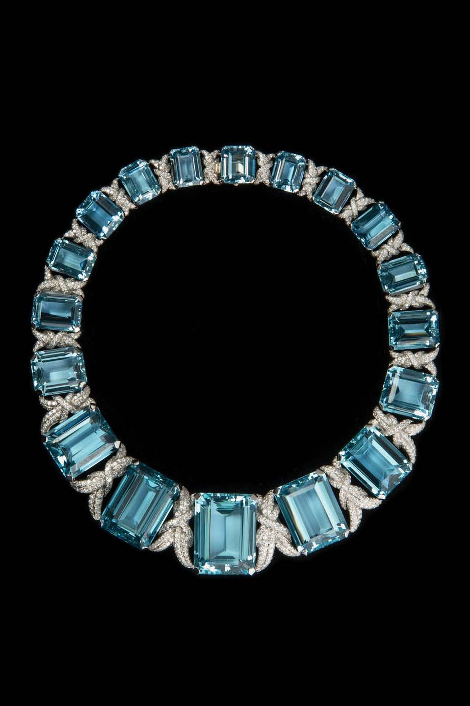 Verdura aquamarine and diamond necklace dating from 1993.