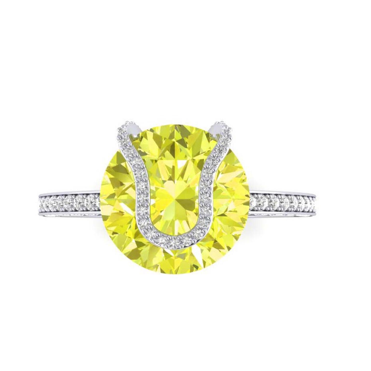 Game set and a perfect match with this striking Taylor and Hart yellow diamond engagement ring