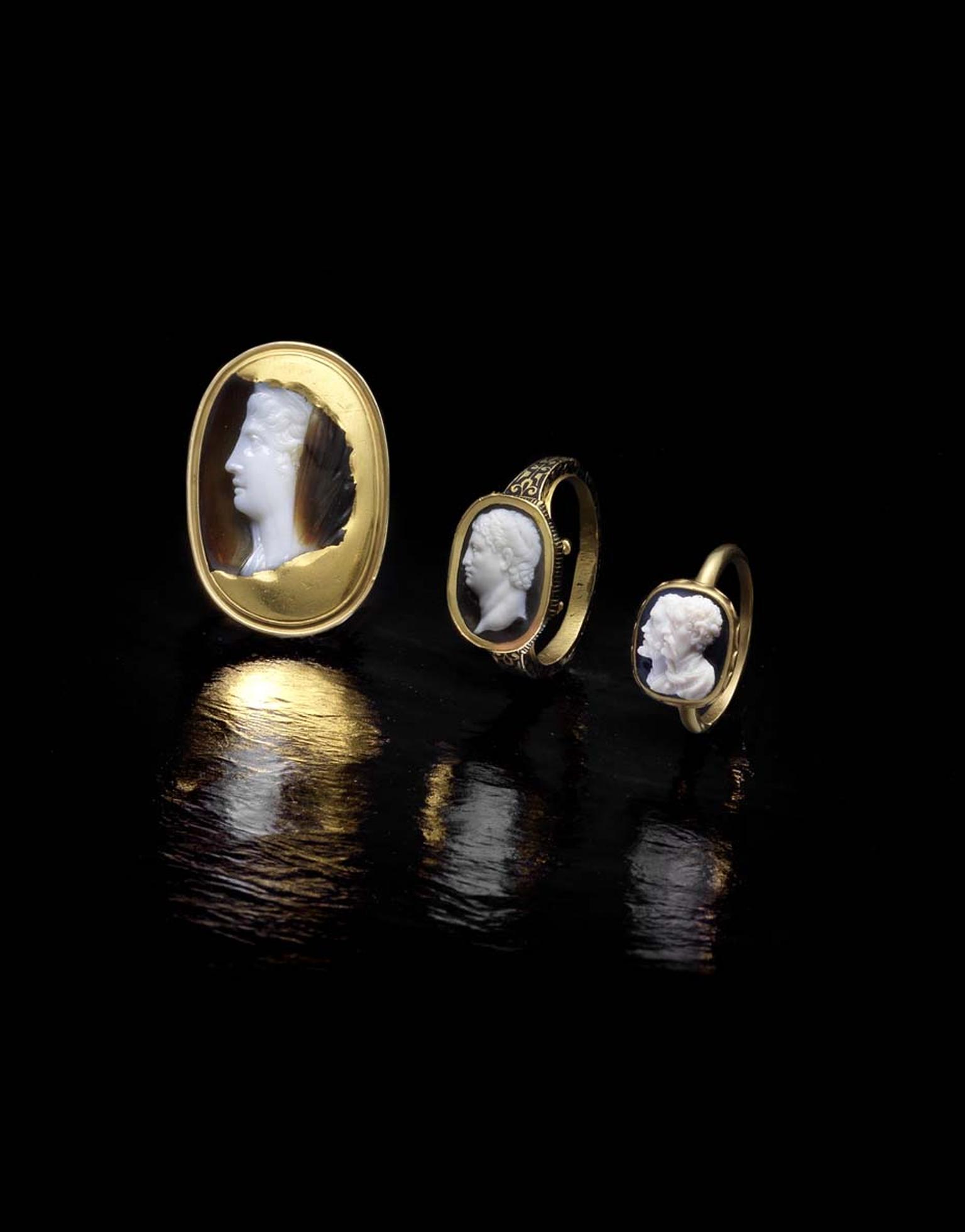 Various cameo rings, all part of the Ceres Collection, collected by an American family over a period of 60 years was sold on 17th September 2014 at Bonhams London.