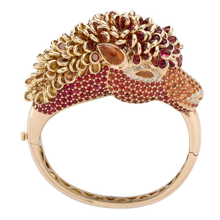 Zorab Atelier de Creation Fire Bred Horse bracelet composed of multi-coloured diamonds, orange, red and yellow sapphires, spessartite garnets and white diamonds.