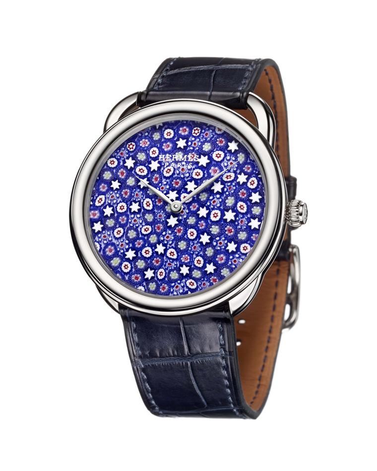 Hermès Arceau Millefiori watch in blue.