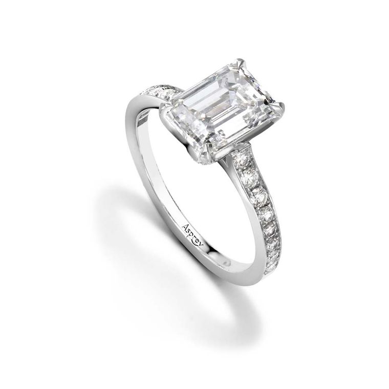Emerald cut diamond engagement rings images