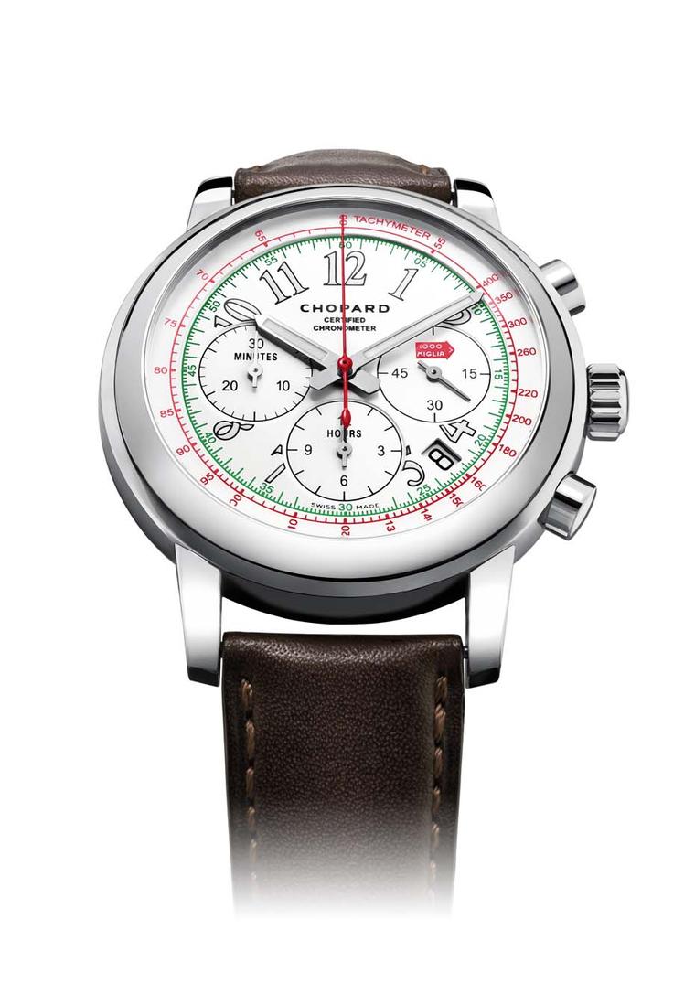 The 2014 Chopard Mille Miglia Chronograph is also available in stainless steel.