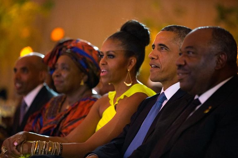 First Lady Michelle Obama flaunted her impeccable style in an acid-yellow dress by Prabal Gurung and a stack of Ashley Pittman bangles on her arm during a three-day US-Africa Leaders Summit at the White House last week.