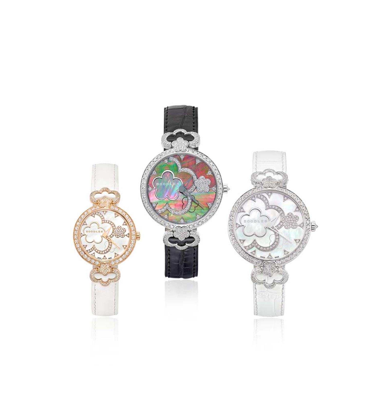 Boodles Blossom watches come in either s 37mm full-set diamond watch with 403 diamonds totalling almost 3ct and a smaller 28mm watch with 350 diamonds totalling almost 2ct.