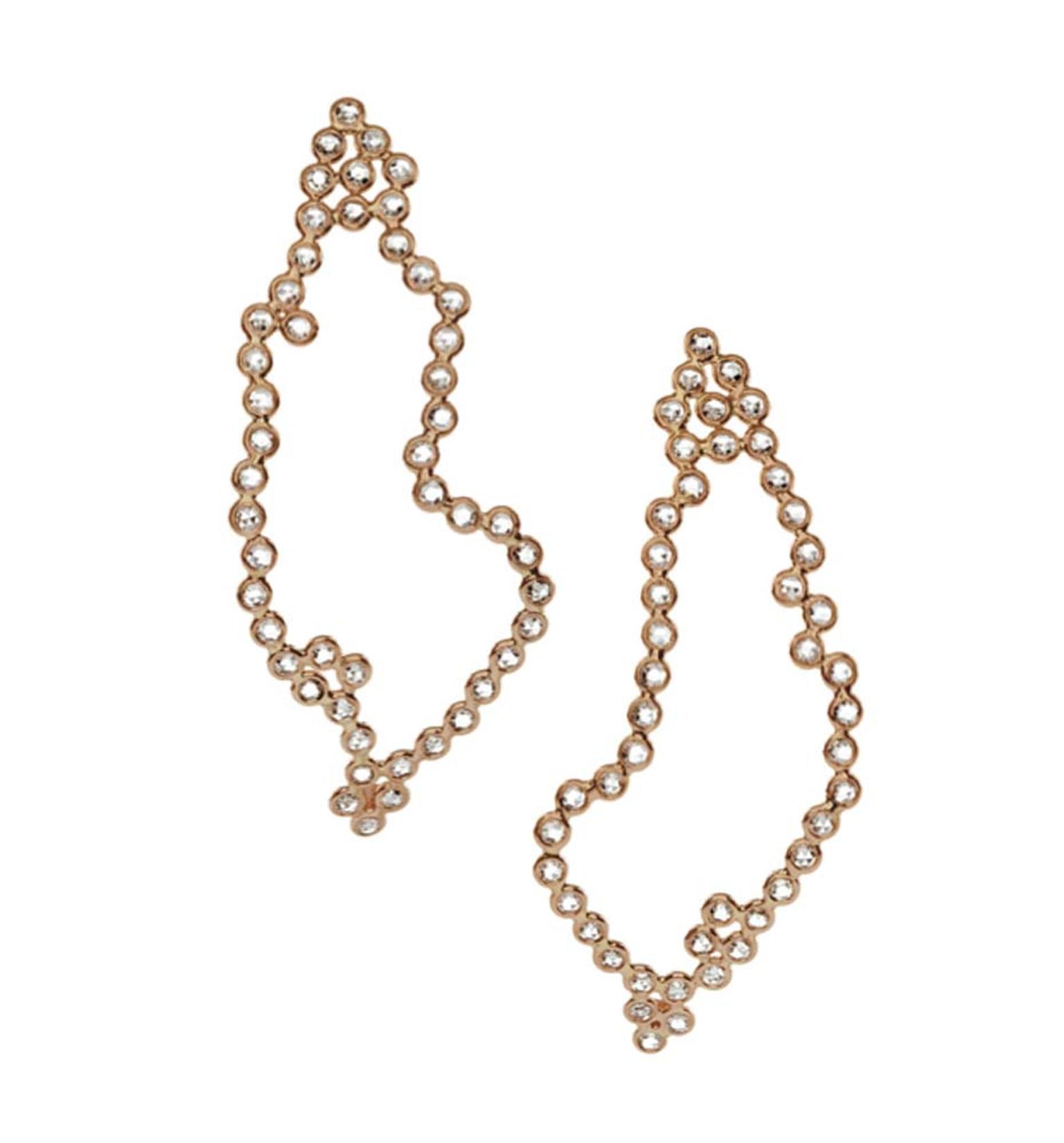 Lito Stalactite earrings featuring 96 rose-cut diamonds.