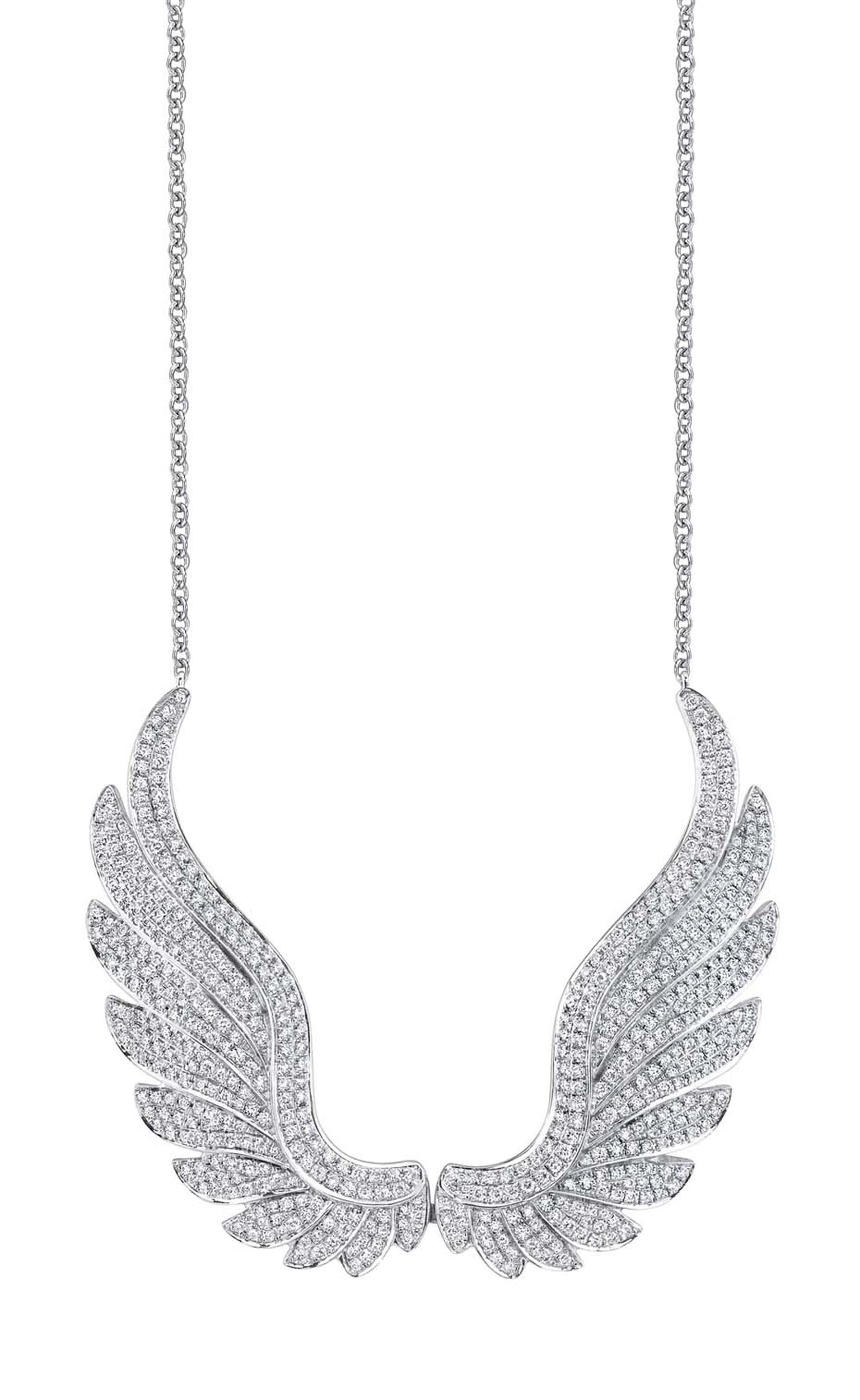 Anita Ko Wing necklace in white gold with diamonds.