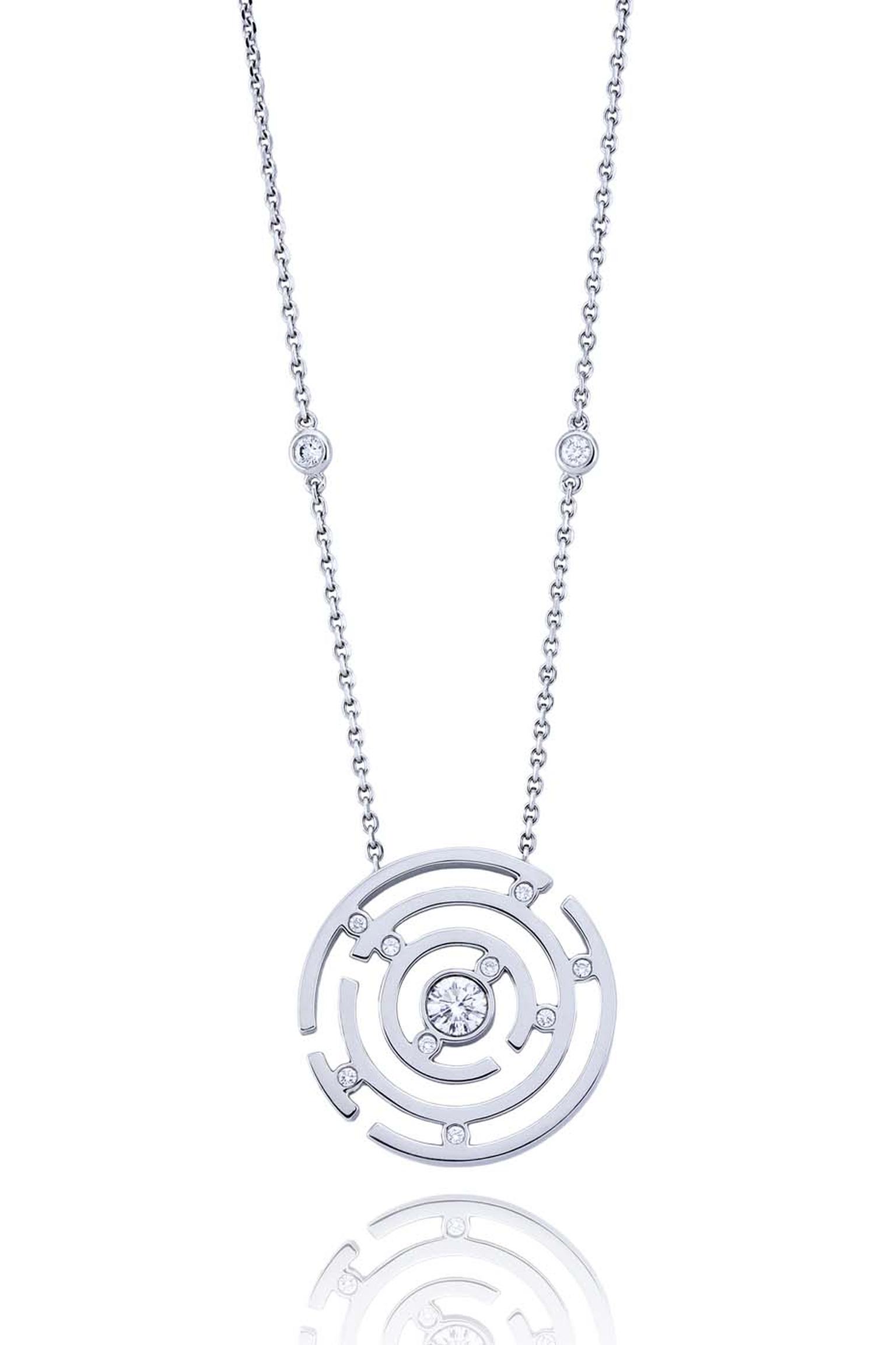 Boodles Maze collection provides a bird’s-eye view of the maze such as with the Maze diamond pendant in white gold.