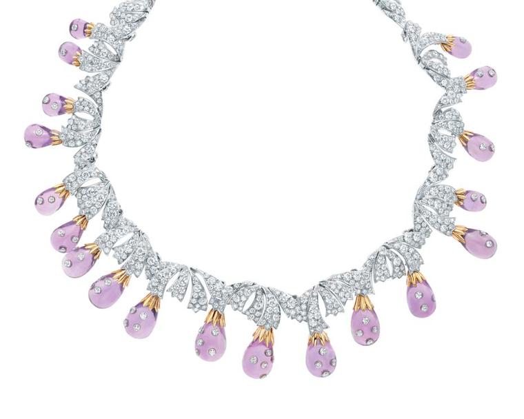 Jean Schlumberger for Tiffany & Co. gold and platinum necklace with diamonds set into amethysts.