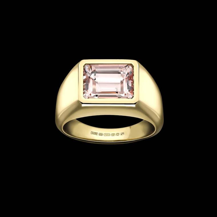 This bespoke morganite engagement ring by Hattie Rickards was created with a contribution of gold from two families.