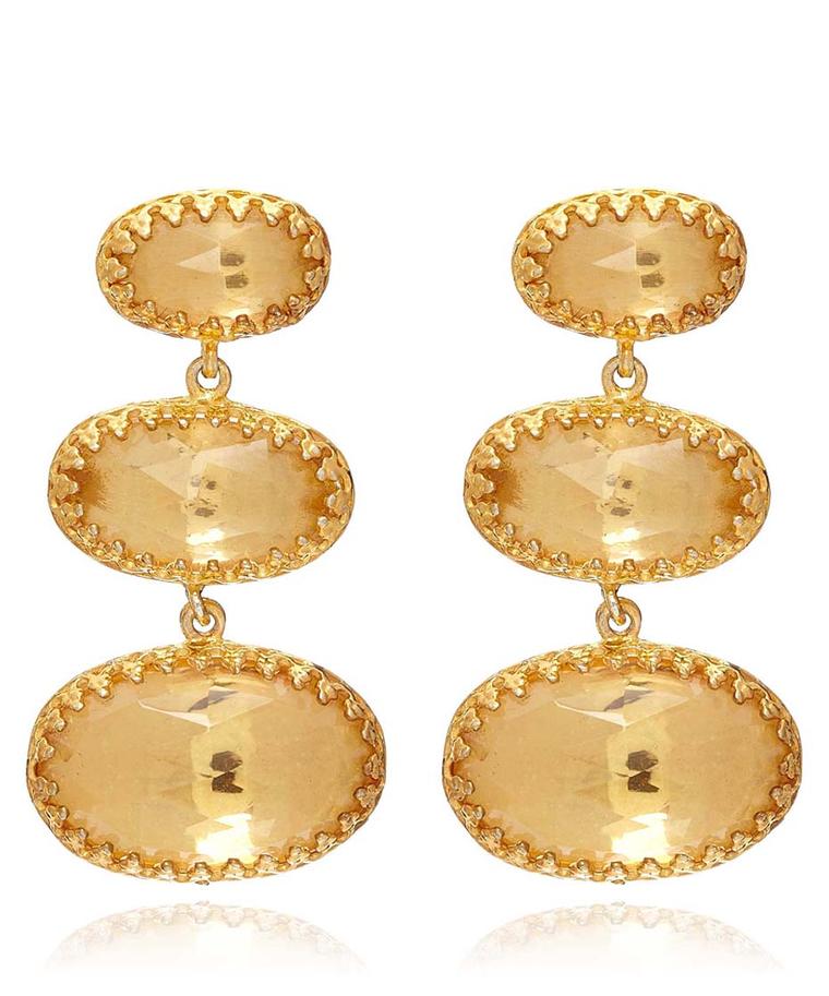 Larkspur & Hawk gold-plated Tessa drop earring (£1,550).