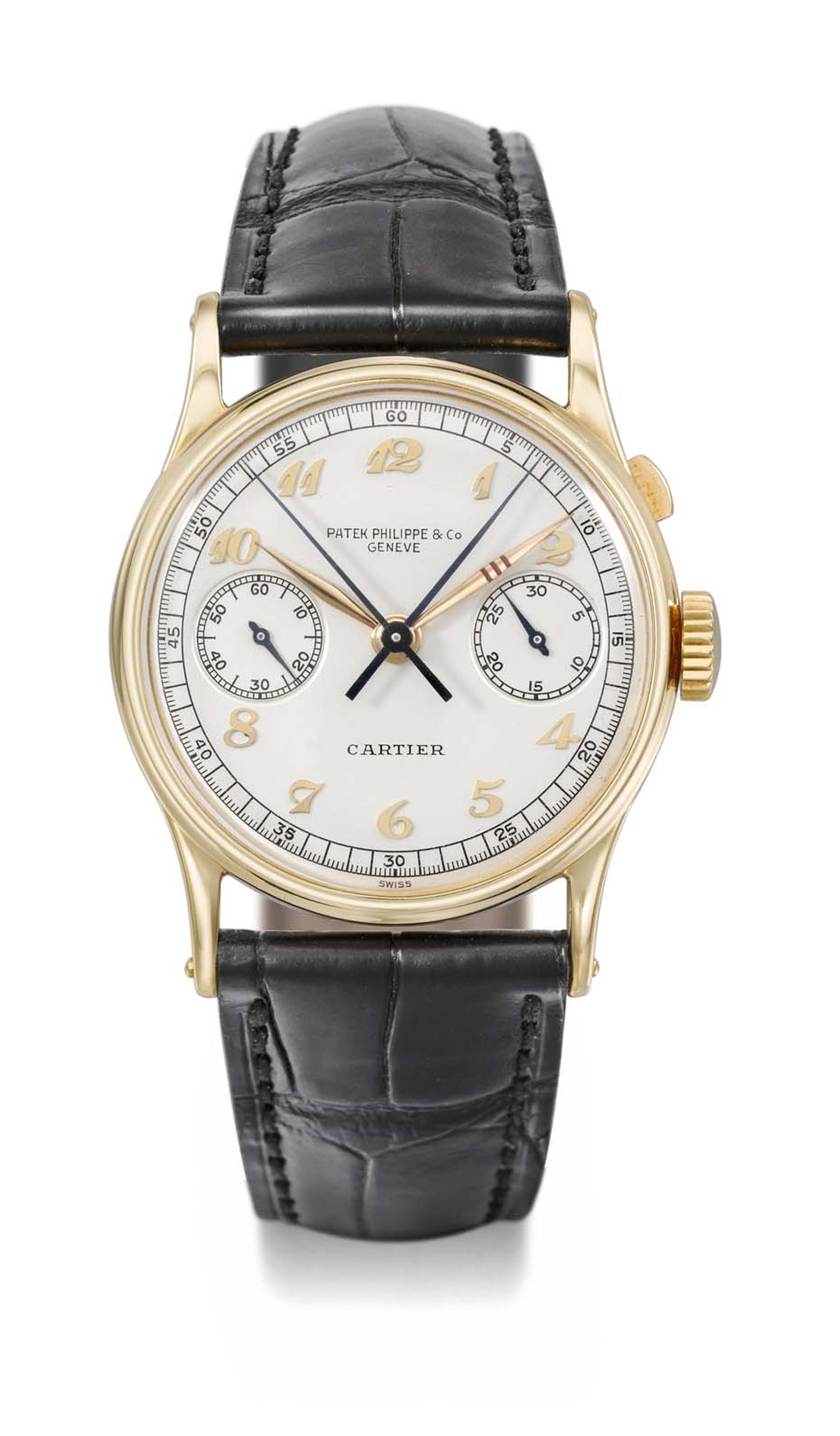 Christie’s auction will include the Patek Philippe watch “The Boeing” Reference 130, a rare gold wristwatch with a split-seconds chronograph.