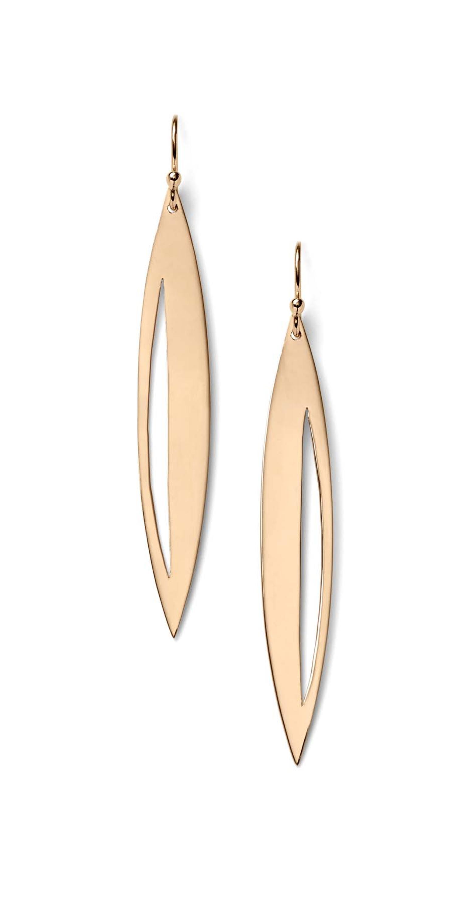 Monique Péan Navette earrings in gold, from the Seto collection.