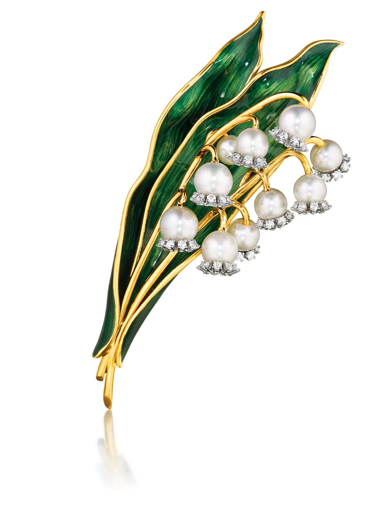 Verdura's 1956 Lily of the Valley brooch with pearls and diamonds © Verdura.
