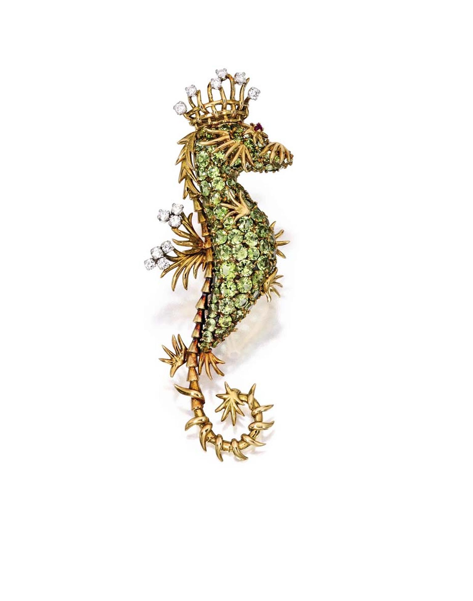Seahorse brooch by Jean Schlumberger for Tiffany & Co, courtesy of Sotheby's.