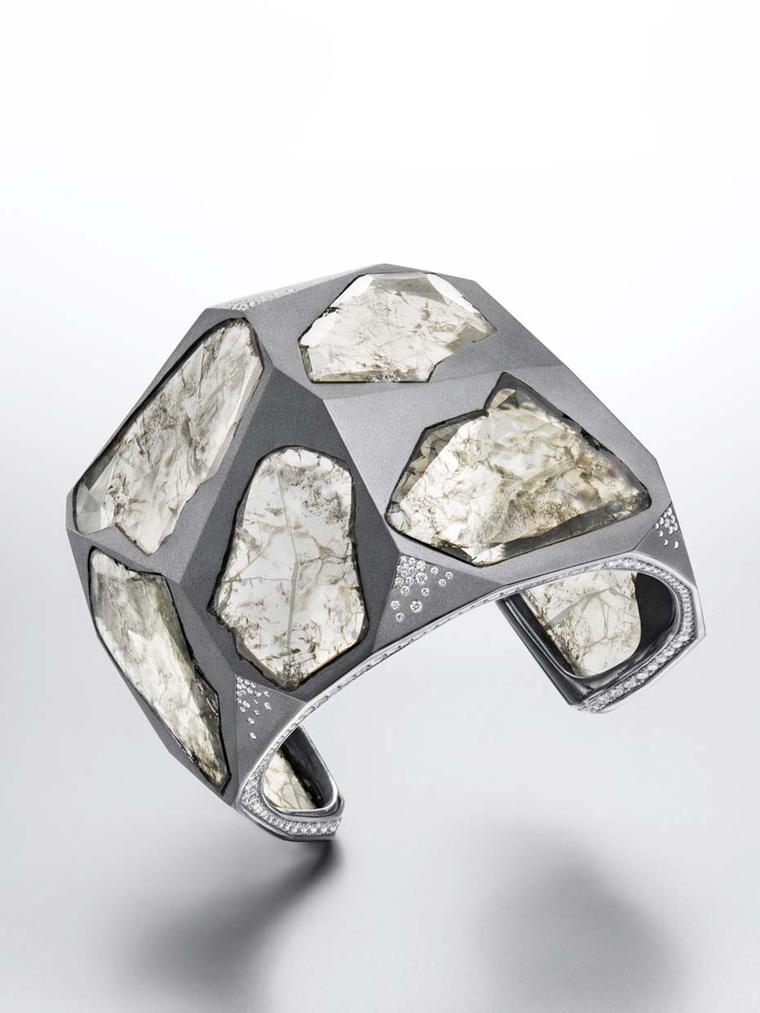 Suzanne Syz The Big Bang titanium bracelet set with nine flat denditrique diamonds totalling 115.32ct.