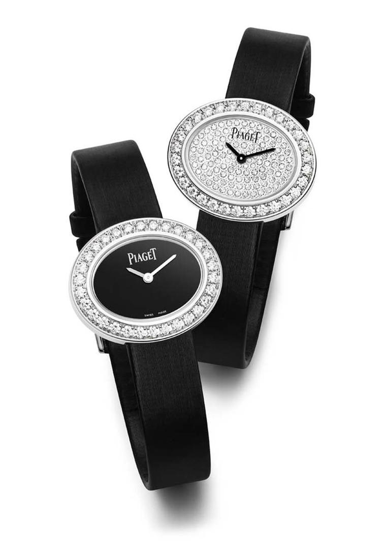 The new Piaget Limelight Diamonds watch with an oval-shaped case echoes the shape of a classic solitaire diamond.
