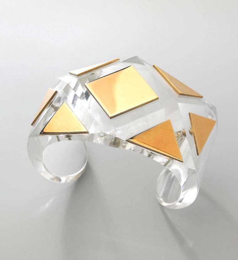 Suzanne Belperron bracelet in rock crystal and gold, circa 1930s. Exhibited by Primavera Gallery.