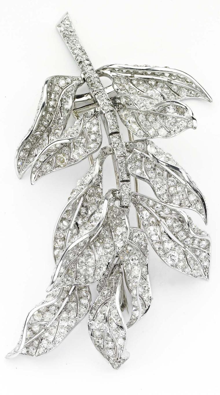 Platinum and diamond brooch by Paul Flato, circa 1930s. Exhibited by Primavera Gallery.
