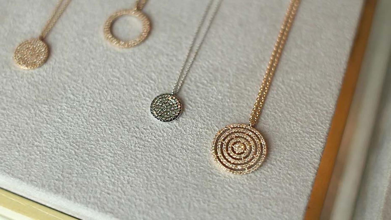 Astley Clarke's Muse collection diamond necklaces are available in rhodium, rose or yellow gold.