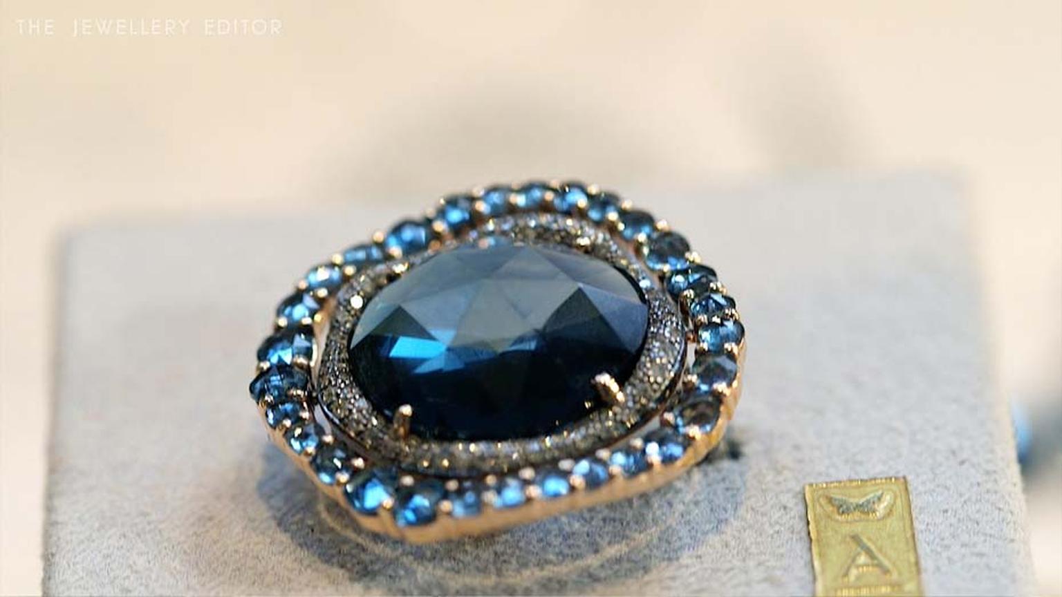 Astley Clarke Fao collection London blue topaz ring.