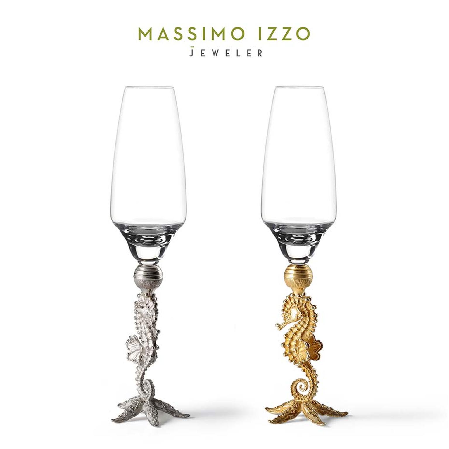 Massimo Izzo Champagne flutes.
